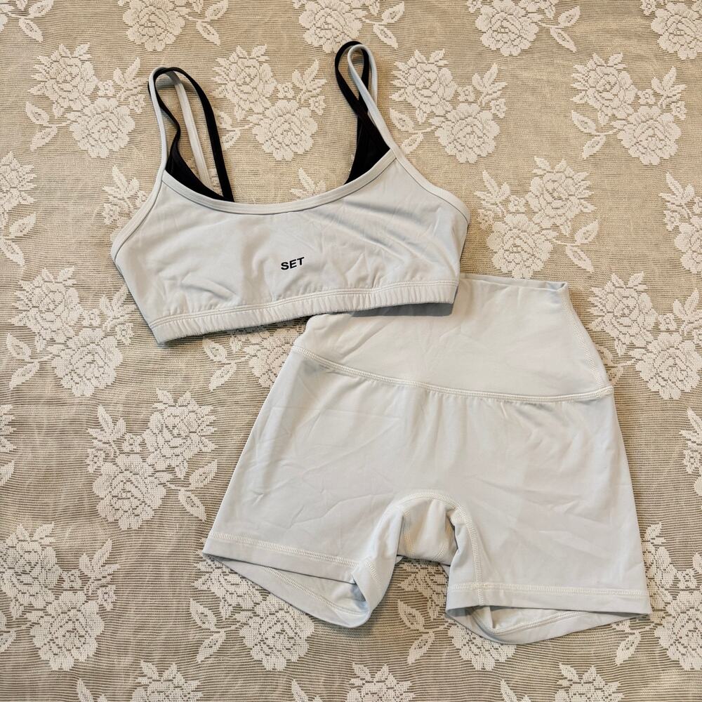 SET Active AirLuxe Brown & White Two Piece Set